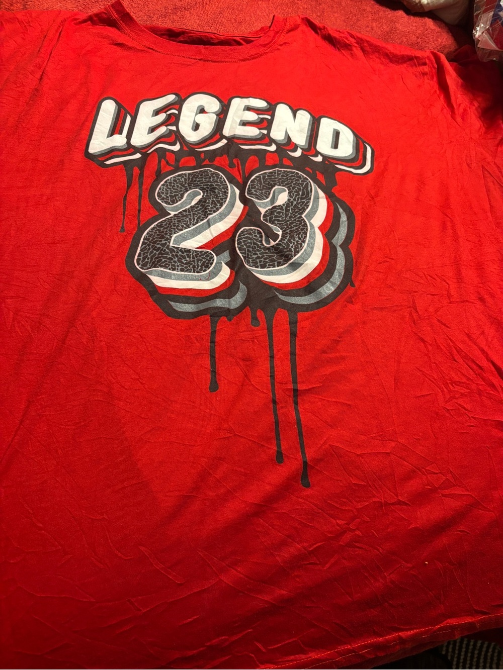 Hustle Legend 23 Graphic Red Men's T‑Shirt size 4XL